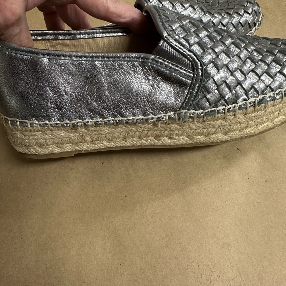 Silver Woven Slip-On Shoes - Picture 2 of 7